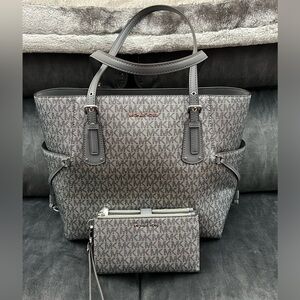 Silver Michael Kors Purse and Wristlet